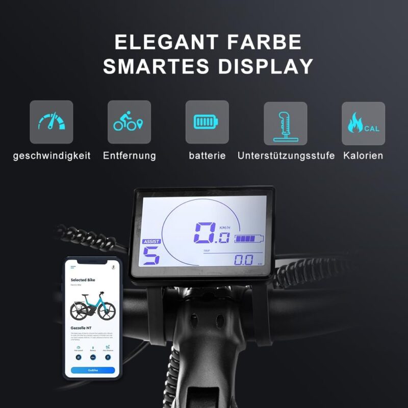27M204 E-Bike, Electric Bicycle 27.5 Inch Trekking Bike E-City Bike with 36 V 13 Ah Lithium Battery for Long Range up to 100 KM, 250 W Motor, EU-Compliant Folding Bike with App