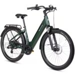 SAXXX E Bike Damen 28 Zoll Tiefeinsteiger mit 36V 13Ah Akku, Elektro Fahrrad Erwachsene mit Scheibenbremse, 7 Gang Kettenschaltung Pedelec mit Federgabel, Gepäckträger für Damen/Frauen Herren/Männer
