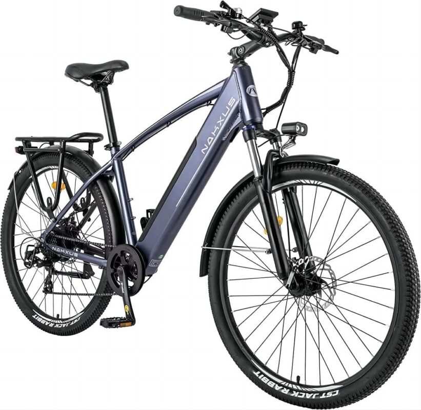 27M204 E-Bike, Electric Bicycle 27.5 Inch Trekking Bike E-City Bike with 36 V 13 Ah Lithium Battery for Long Range up to 100 KM, 250 W Motor, EU-Compliant Folding Bike with App