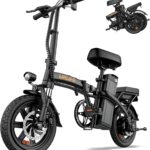 URLIFE E-Bike Folding Bike with 14 Inches, 48 V 7.5 Ah Lithium Battery for Long Range up to 60 KM, Electric Bicycle 250 W Motor, 3 Riding Modes, Adjustable Seat Height, Folding Pedelec Ebike for Men