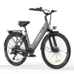 MileCity1 26" E-Bike für Erwachsene, 7 Gang Elektrofahrrad mit Austauschbarem 36V 13Ah Akku, 25 km/h und 80–100km Reichweite E-Bike für Städtische Pendler, IP65 Wasserdicht