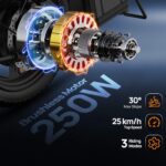 URLIFE E-Bike Folding Bike with 14 Inches, 48 V 7.5 Ah Lithium Battery for Long Range up to 60 KM, Electric Bicycle 250 W Motor, 3 Riding Modes, Adjustable Seat Height, Folding Pedelec Ebike for Men