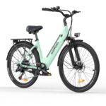 MileCity1 26" E-Bike für Erwachsene, 7 Gang Elektrofahrrad mit Austauschbarem 36V 13Ah Akku, 25 km/h und 80–100km Reichweite E-Bike für Städtische Pendler, IP65 Wasserdicht