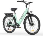 MileCity1 26" E-Bike für Erwachsene, 7 Gang Elektrofahrrad mit Austauschbarem 36V 13Ah Akku, 25 km/h und 80–100km Reichweite E-Bike für Städtische Pendler, IP65 Wasserdicht