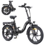 MilePort 1 Electric Bicycle for Adults, 250 W Folding Electric Bicycle with 36 V 13 Ah Removable Battery, Speed 25 km/h and Range 100 Km, 20 x 3.0 Inch Fat Tyres E-Bikes for City Commuters