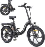 MilePort 1 Electric Bicycle for Adults, 250 W Folding Electric Bicycle with 36 V 13 Ah Removable Battery, Speed 25 km/h and Range 100 Km, 20 x 3.0 Inch Fat Tyres E-Bikes for City Commuters