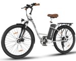 E-Bike 28-Zoll-Elektrofahrrad, 7-Gang-Damenfahrrad, E Bike für die Stadt, LCD-Display, mit Vorderradgabel-Federung, City Ebike für Herren und Damen