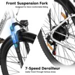 E-Bike 28-Zoll-Elektrofahrrad, 7-Gang-Damenfahrrad, E Bike für die Stadt, LCD-Display, mit Vorderradgabel-Federung, City Ebike für Herren und Damen