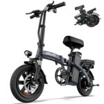 URLIFE E-Bike Folding Bike with 14 Inches, 48 V 7.5 Ah Lithium Battery for Long Range up to 60 KM, Electric Bicycle 250 W Motor, 3 Riding Modes, Adjustable Seat Height, Folding Pedelec Ebike for Men