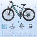 E-Bike 26 Inch with 21 Speed Gears 250 W Motor 13 Ah Battery Top Speed 25 km/h High Carbon Steel Frame LCD Display City Electric Bicycle
