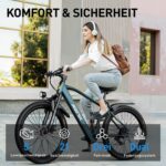E-Bike 26 Inch with 21 Speed Gears 250 W Motor 13 Ah Battery Top Speed 25 km/h High Carbon Steel Frame LCD Display City Electric Bicycle