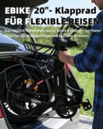 E-Bike Folding Bike 20 Inch with 250 W Motor and 100 km Range - Folding Bike E-Bike 20 Inch Aluminium Lightweight Construction (22 kg), Electric Bicycle Folding Bike with Basket for 36 V 13 Ah